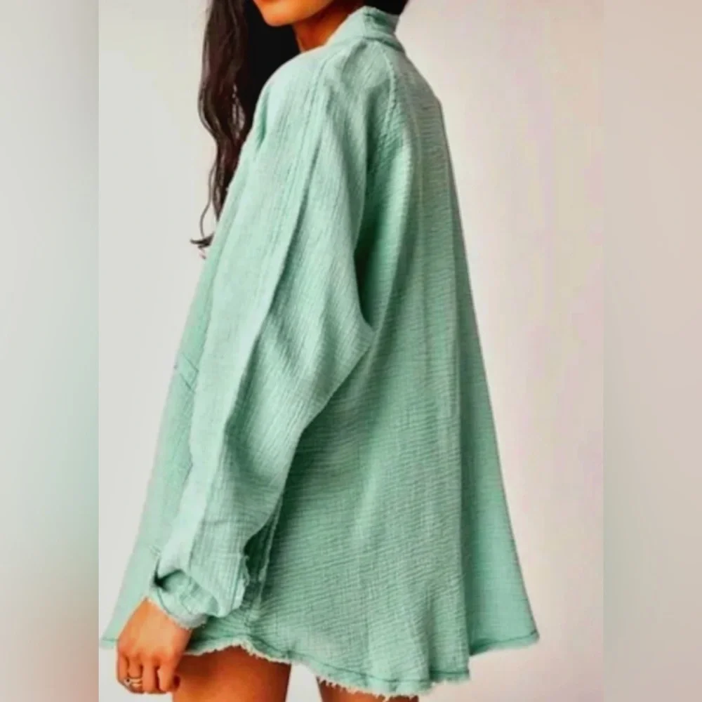 We The Free Summer Daydream Buttondown Tunic Free People New With Tags Green‎